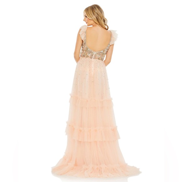 {Mac Duggal} Cap Sleeve Embellished Gown - Picture 2 of 12